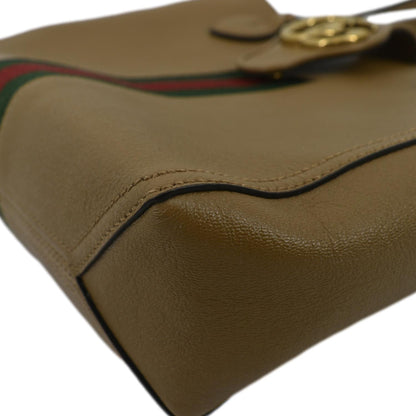GUCCI Dahlia Leather Tote Bag Tan 652680