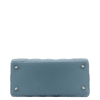CHRISTIAN DIOR Lady Dior Medium Leather Shoulder Bag Sky Blue