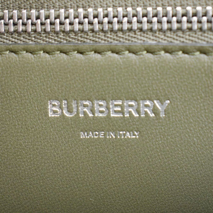 BURBERRY Camouflage Mini Print Canvas Pocket Crossbody Bag Olive Green