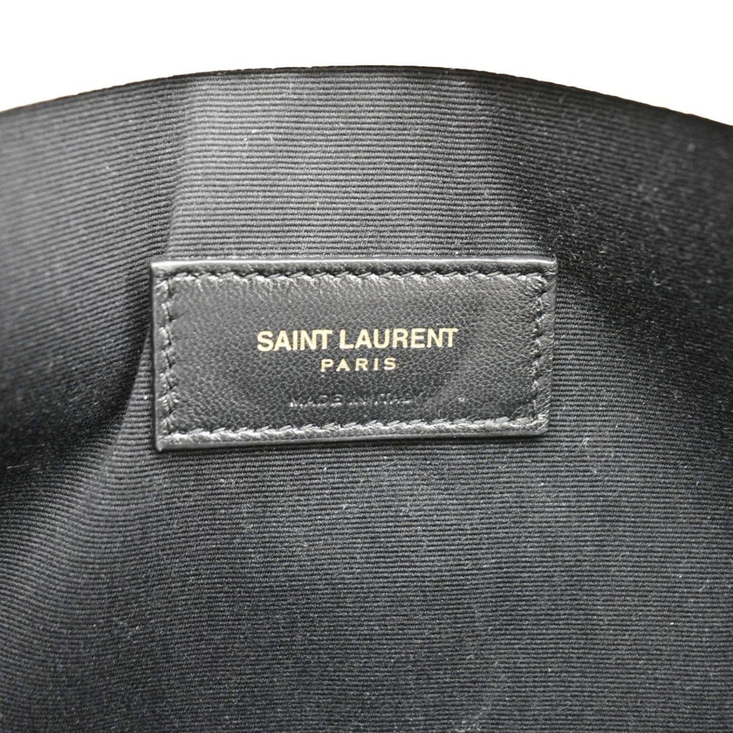 YVES SAINT LAURENT Uptown Envelope Grain De Poudre Leather Clutch Light Grey