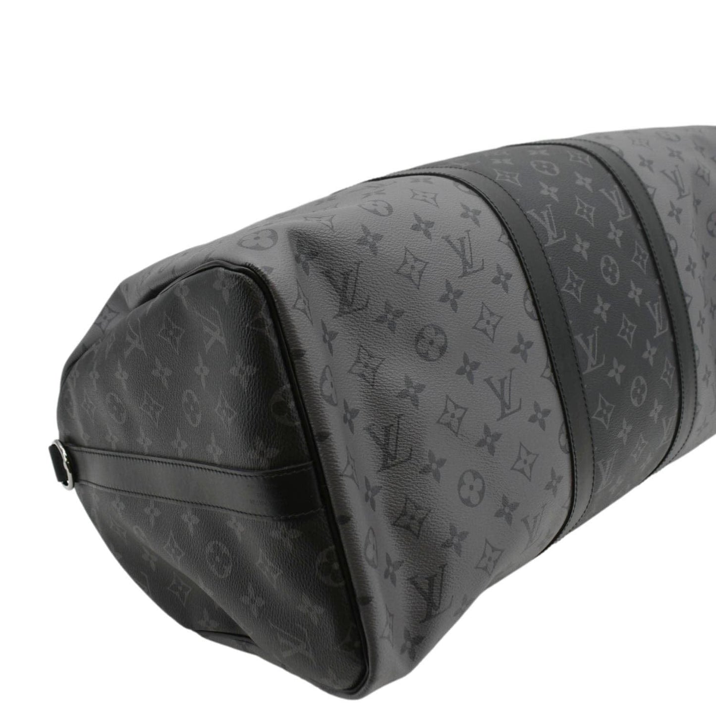 LOUIS VUITTON Keepall 50 Bandouliere Monogram Eclipse Travel Bag Black