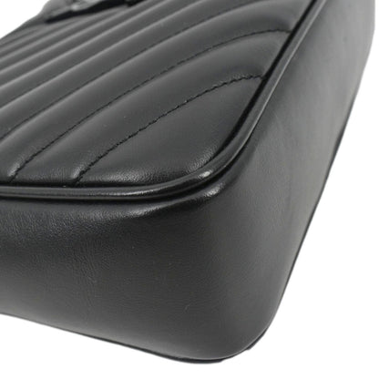 YVES SAINT LAURENT Lou Chevron Leather Camera Crossbody Bag Black