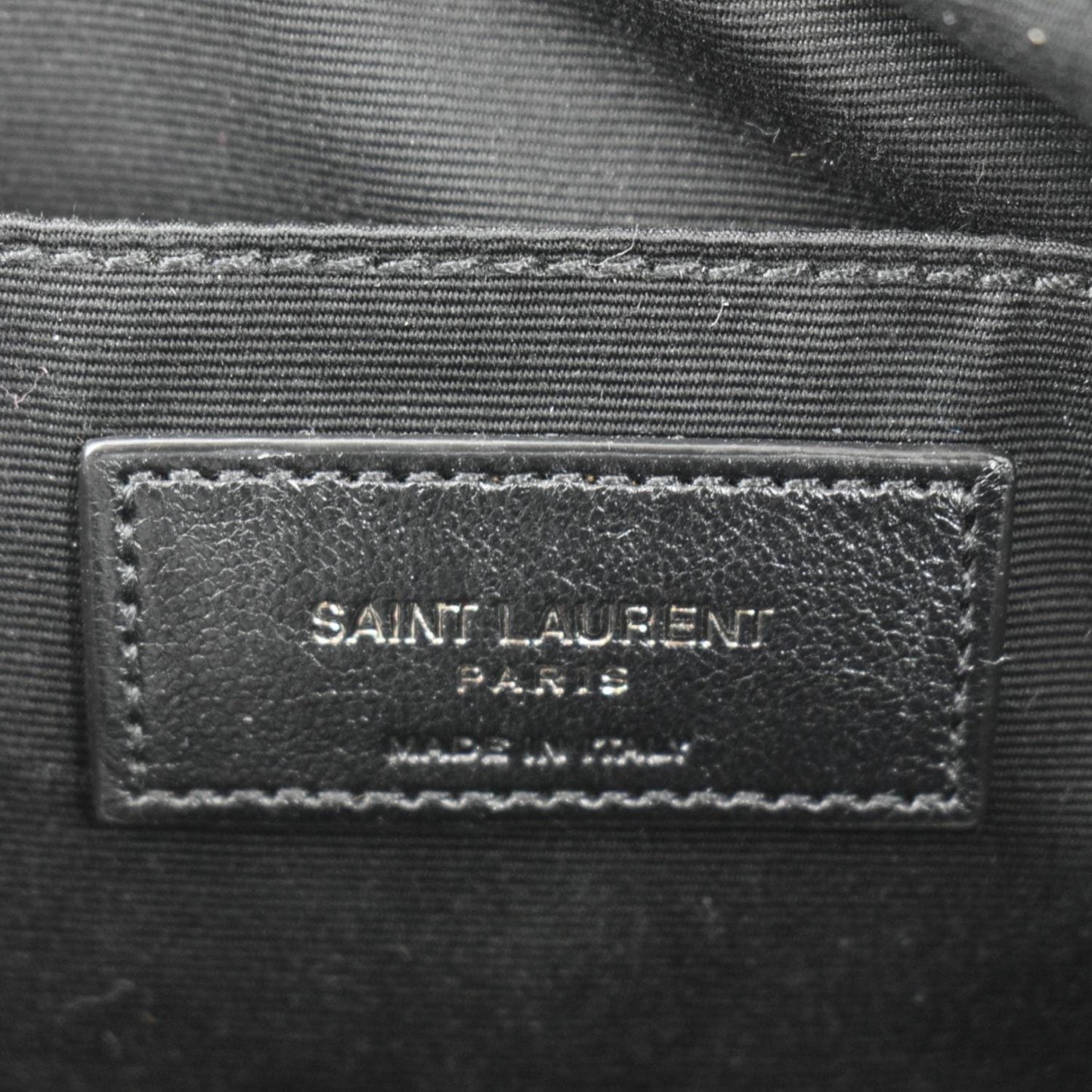 YVES SAINT LAURENT Lou Chevron Leather Camera Crossbody Bag Black