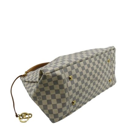 LOUIS VUITTON Artsy MM Damier Azur Hobo Bag White