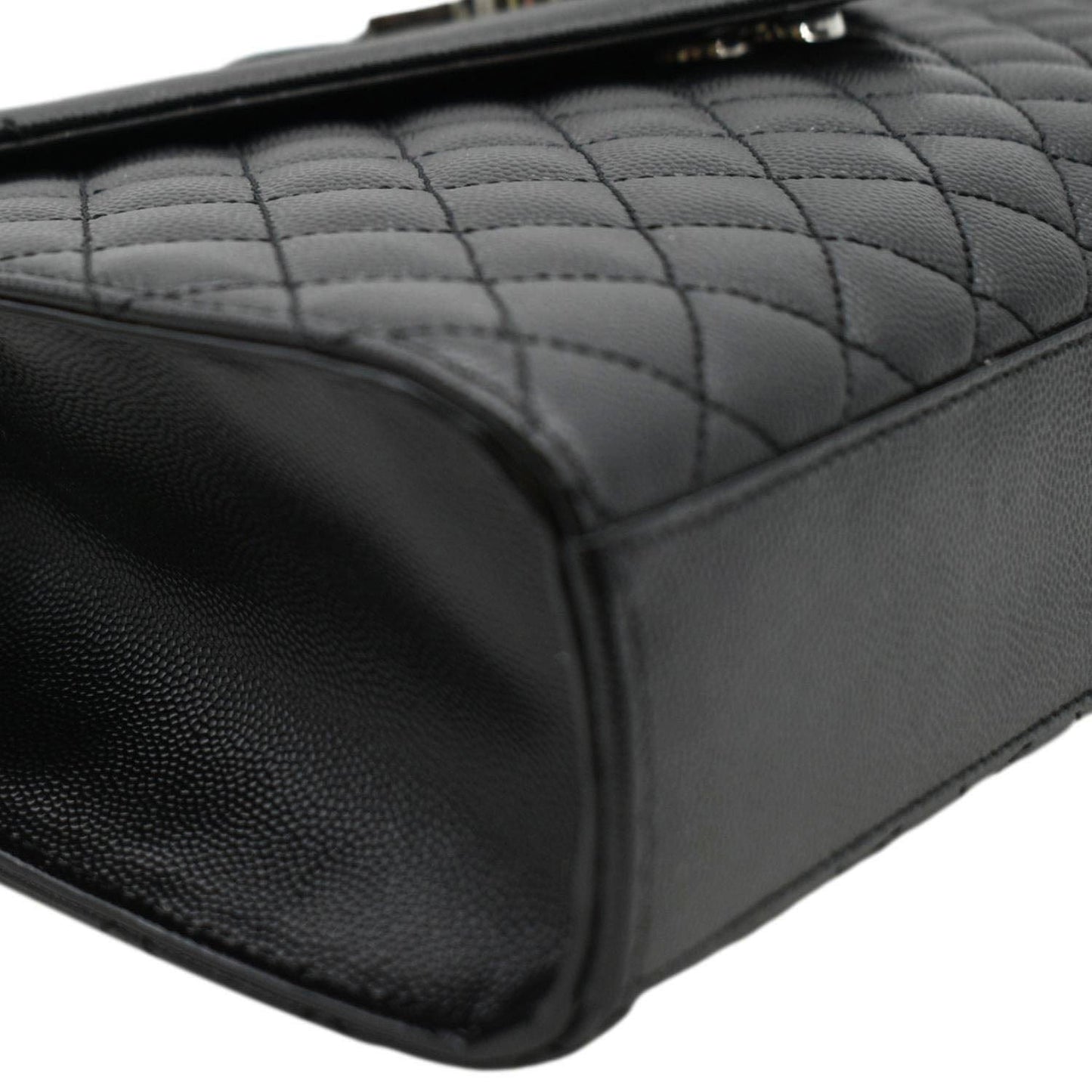 YVES SAINT LAURENT Large Envelope Mix Matelasse Leather Chain Shoulder Bag Black