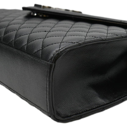 YVES SAINT LAURENT Large Envelope Mix Matelasse Leather Chain Shoulder Bag Black