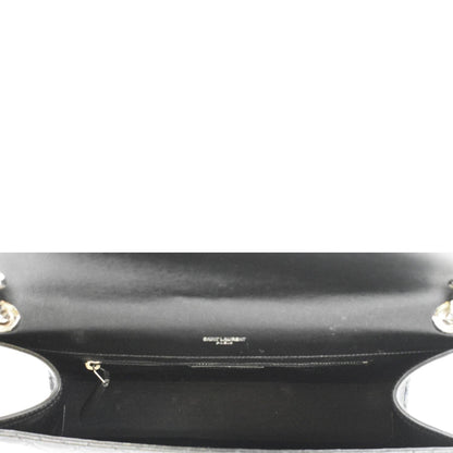 YVES SAINT LAURENT Large Envelope Mix Matelasse Leather Chain Shoulder Bag Black