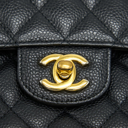 Chanel Medium Classic Double Flap Bag Caviar Black  Serial16