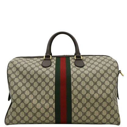 GUCCI X BALENCIAGA Ophidia Carry-On Supreme BB Web Duffle Bag Beige 680124