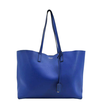 YVES SAINT LAURENT Shopping Leather Tote Bag Blue