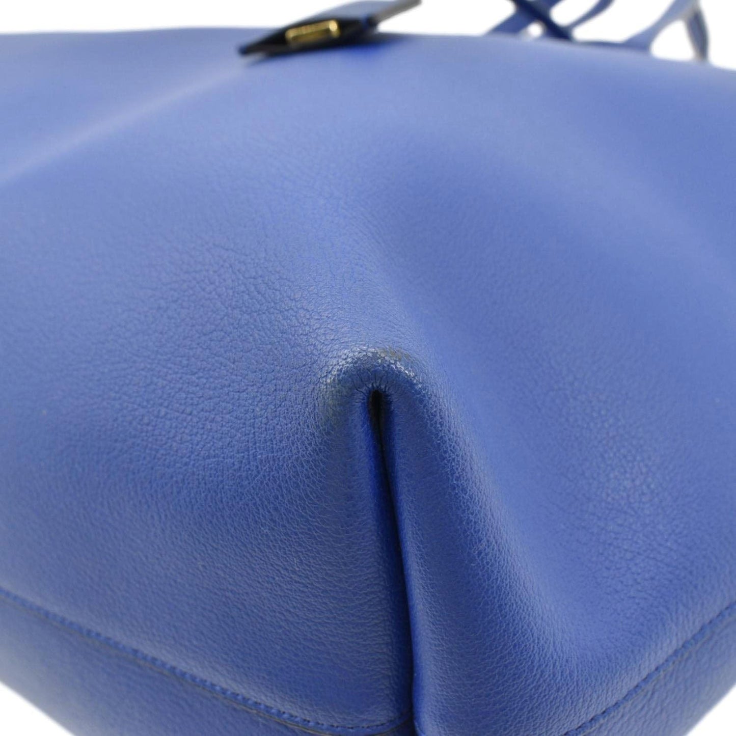 YVES SAINT LAURENT Shopping Leather Tote Bag Blue