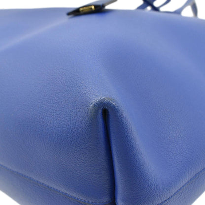 YVES SAINT LAURENT Shopping Leather Tote Bag Blue