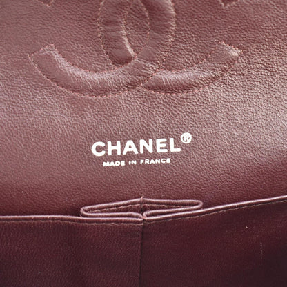 CHANEL Medium Double Flap Lambskin Leather Shoulder Bag Black