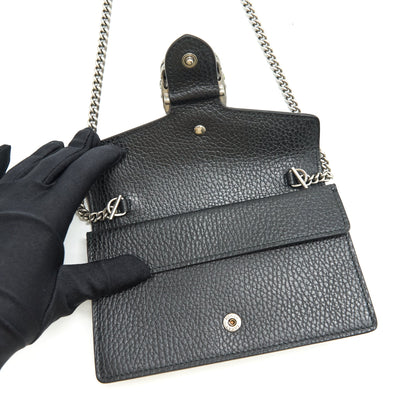 Gucci Dionysus Leather Super Mini Bag Black