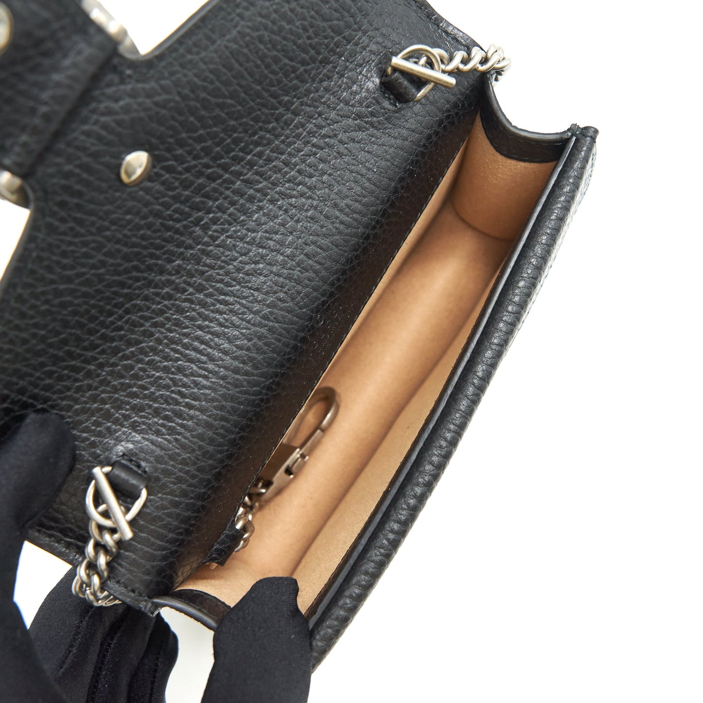 Gucci Dionysus Leather Super Mini Bag Black