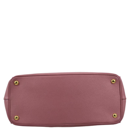 PRADA Galleria Double-Zip Medium Saffiano Leather Tote Bag Pink