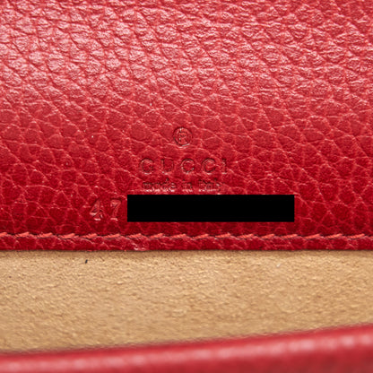 Gucci Dionysus Leather Super Mini Bag Red