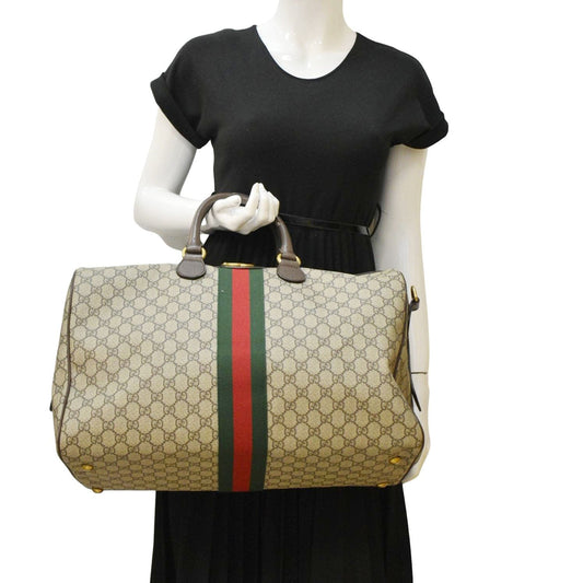 GUCCI Ophidia Carry-on Medium GG Supreme Canvas Duffle Bag Beige 547953