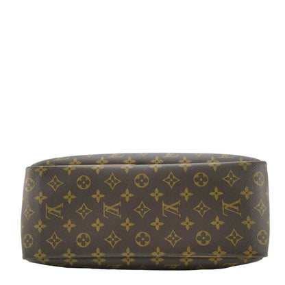 LOUIS VUITTON Deauville Monogram Canvas Satchel Bag Brown