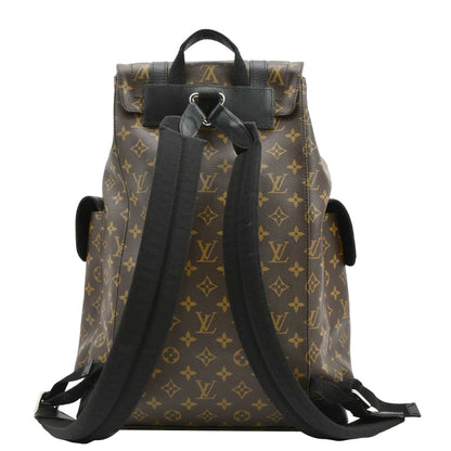 LOUIS VUITTON Christopher MM Monogram Macassar Canvas Backpack Bag Brown