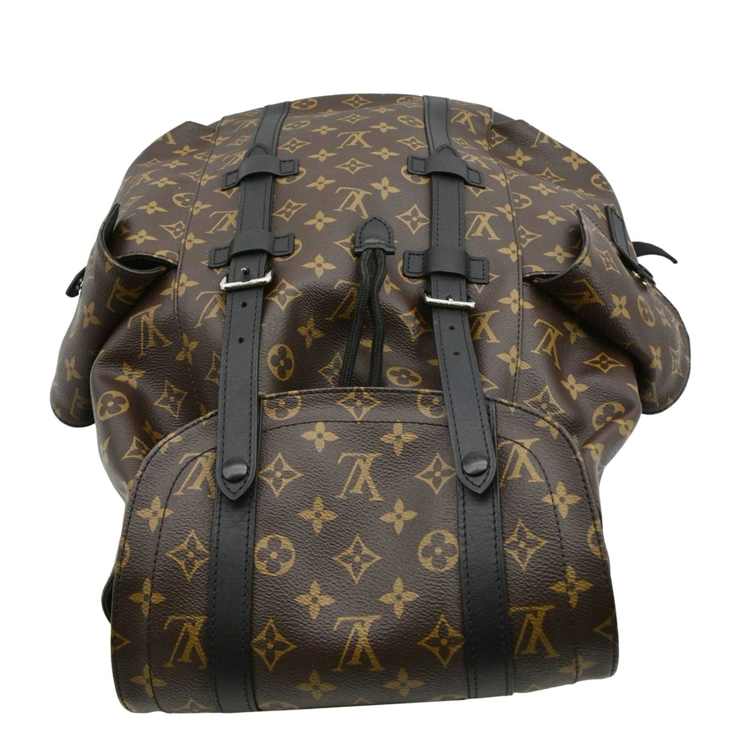 LOUIS VUITTON Christopher MM Monogram Macassar Canvas Backpack Bag Brown