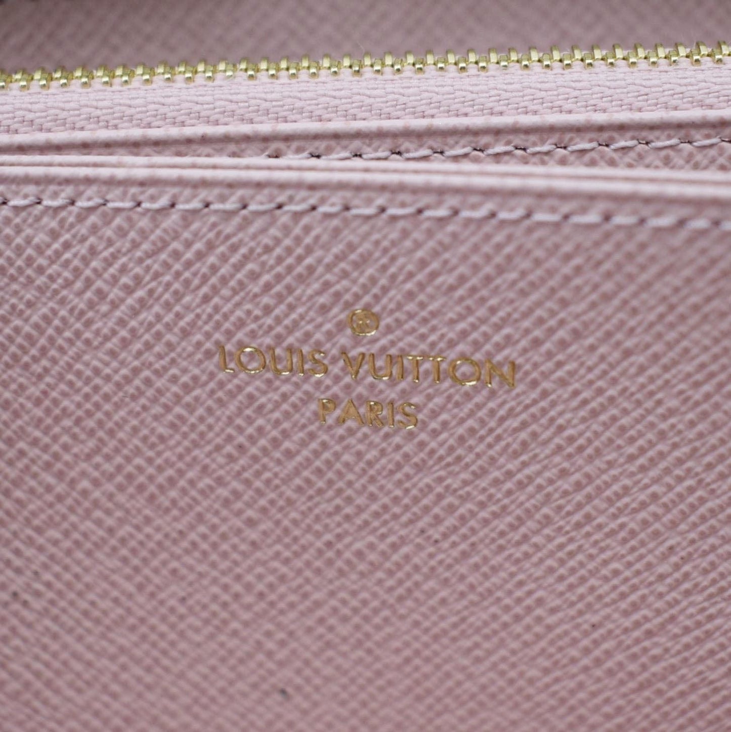 LOUIS VUITTON Zip Around Monogram Canvas Wallet Rose Ballerine