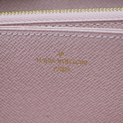 LOUIS VUITTON Zip Around Monogram Canvas Wallet Rose Ballerine