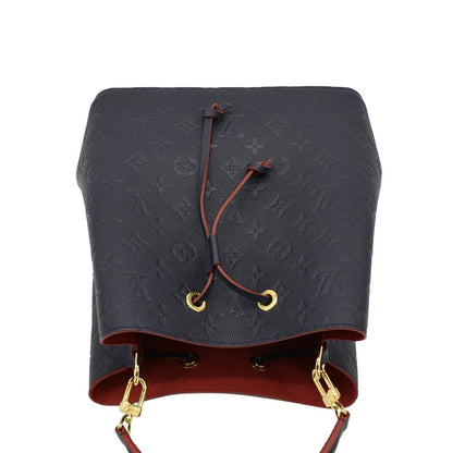 LOUIS VUITTON NeoNoe Monogram Empreinte Leather Shoulder Bag Navy Blue