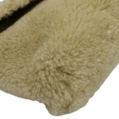 YVES SAINT LAURENT Small Loulou Puffer Shearling Pouch Beige