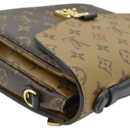 LOUIS VUITTON Metis Pochette Reverse Monogram Canvas Crossbody Bag Brown