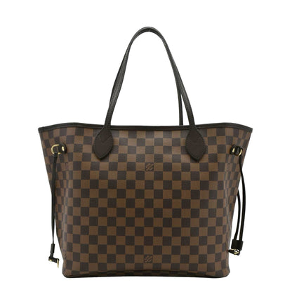 LOUIS VUITTON Neverfull MM Damier Ebene Tote Bag Brown