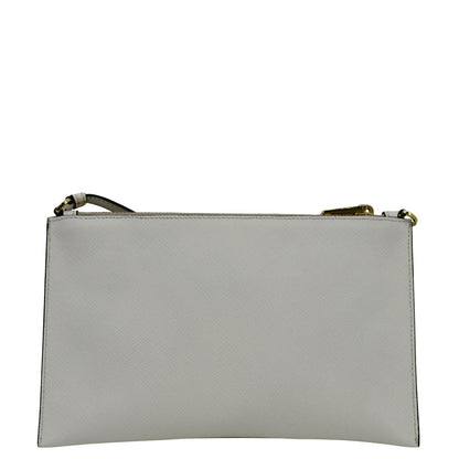 PRADA Vitello Phenix Mini Saffiano Leather Shoulder Bag White