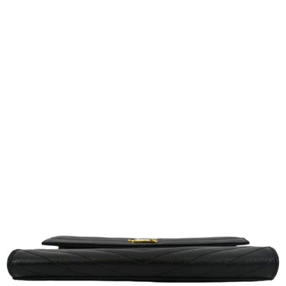 YVES SAINT LAURENT Clutch Medium Matelasse Leather Pouch Black