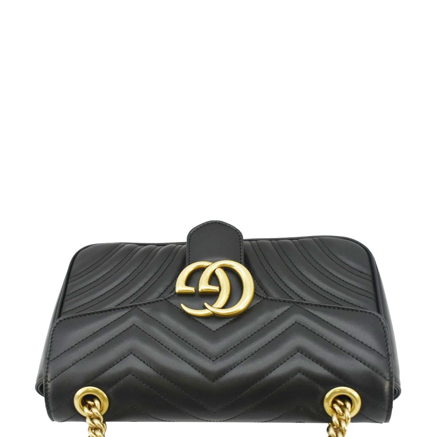 GUCCI GG Marmont Small Matelasse Leather Crossbody Bag Black 443497