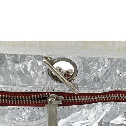 CHANEL Foil No.5 Canvas Chain Shopping Tote Bag White