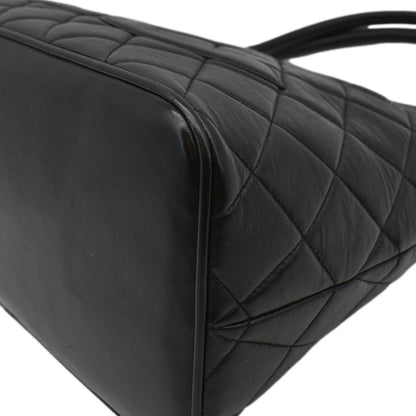 CHANEL Medallion Quilted Caviar Leather Tote Bag Black