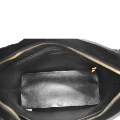 CHANEL Medallion Quilted Caviar Leather Tote Bag Black