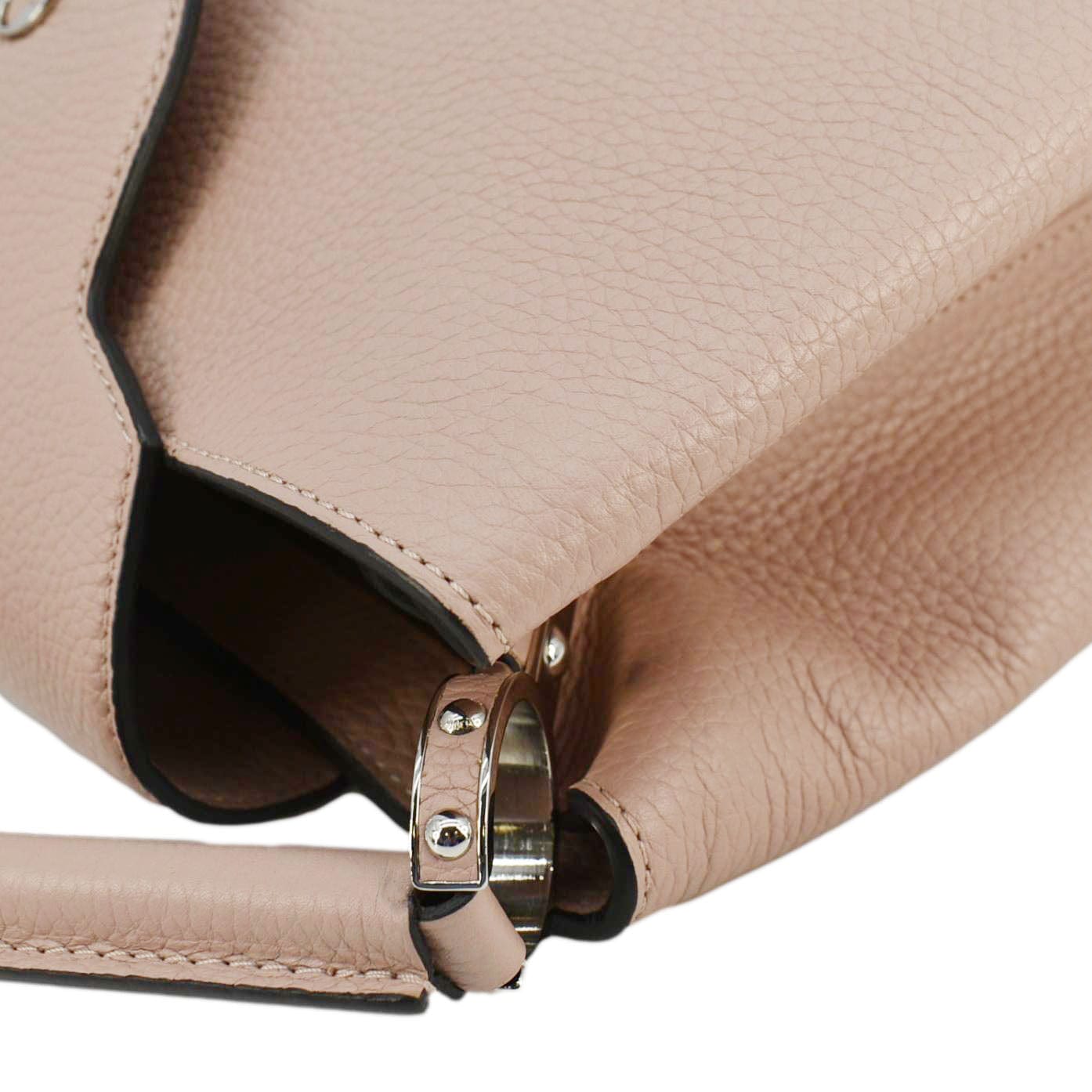 LOUIS VUITTON Capucines MM Taurillon Leather Satchel Bag Pink
