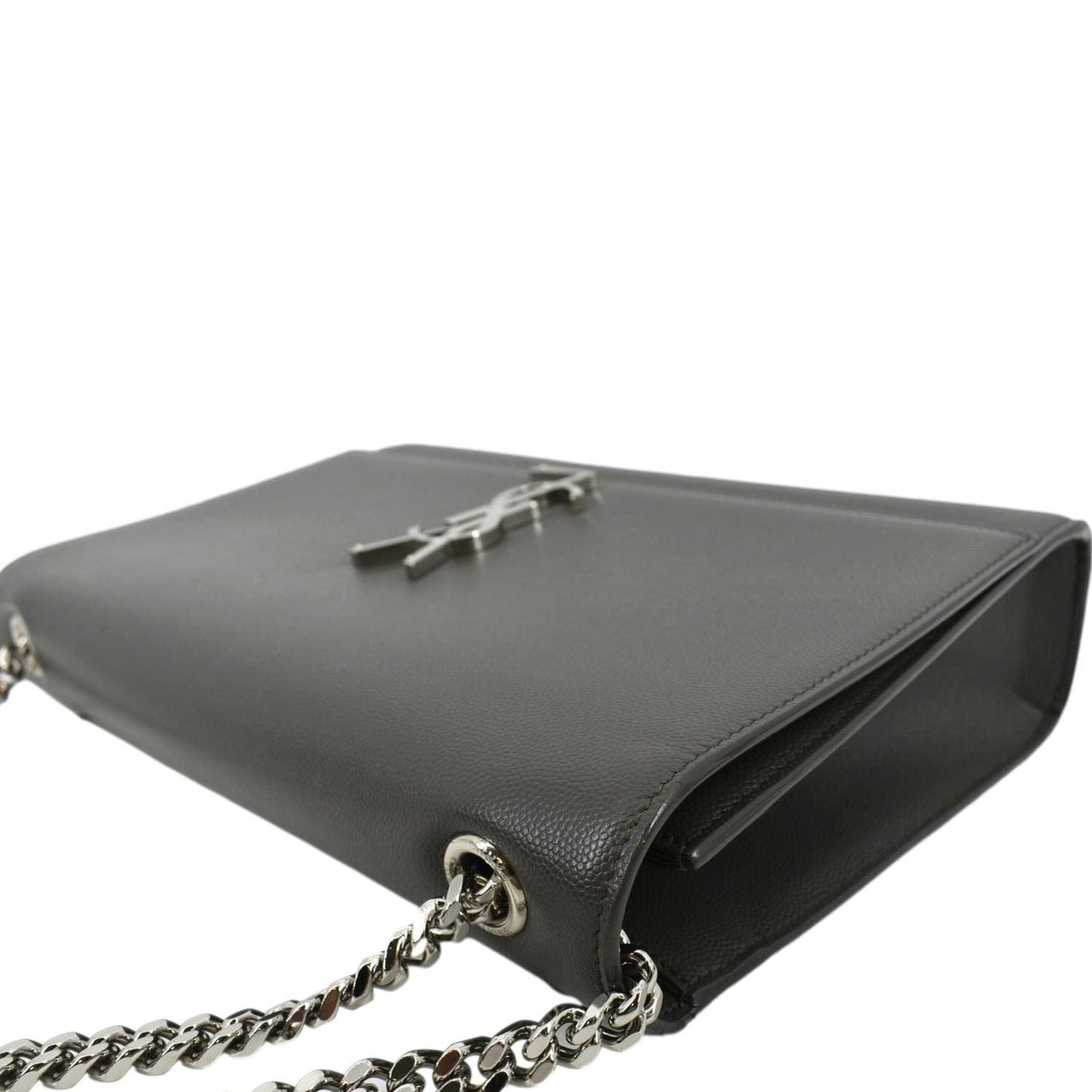 YVES SAINT LAURENT Kate Leather Shoulder Bag Gray