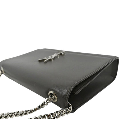 YVES SAINT LAURENT Kate Leather Shoulder Bag Gray