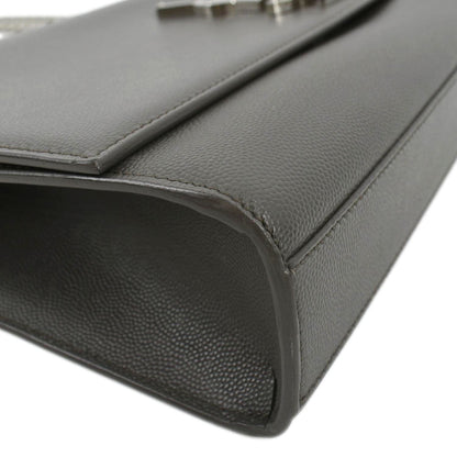 YVES SAINT LAURENT Kate Leather Shoulder Bag Gray