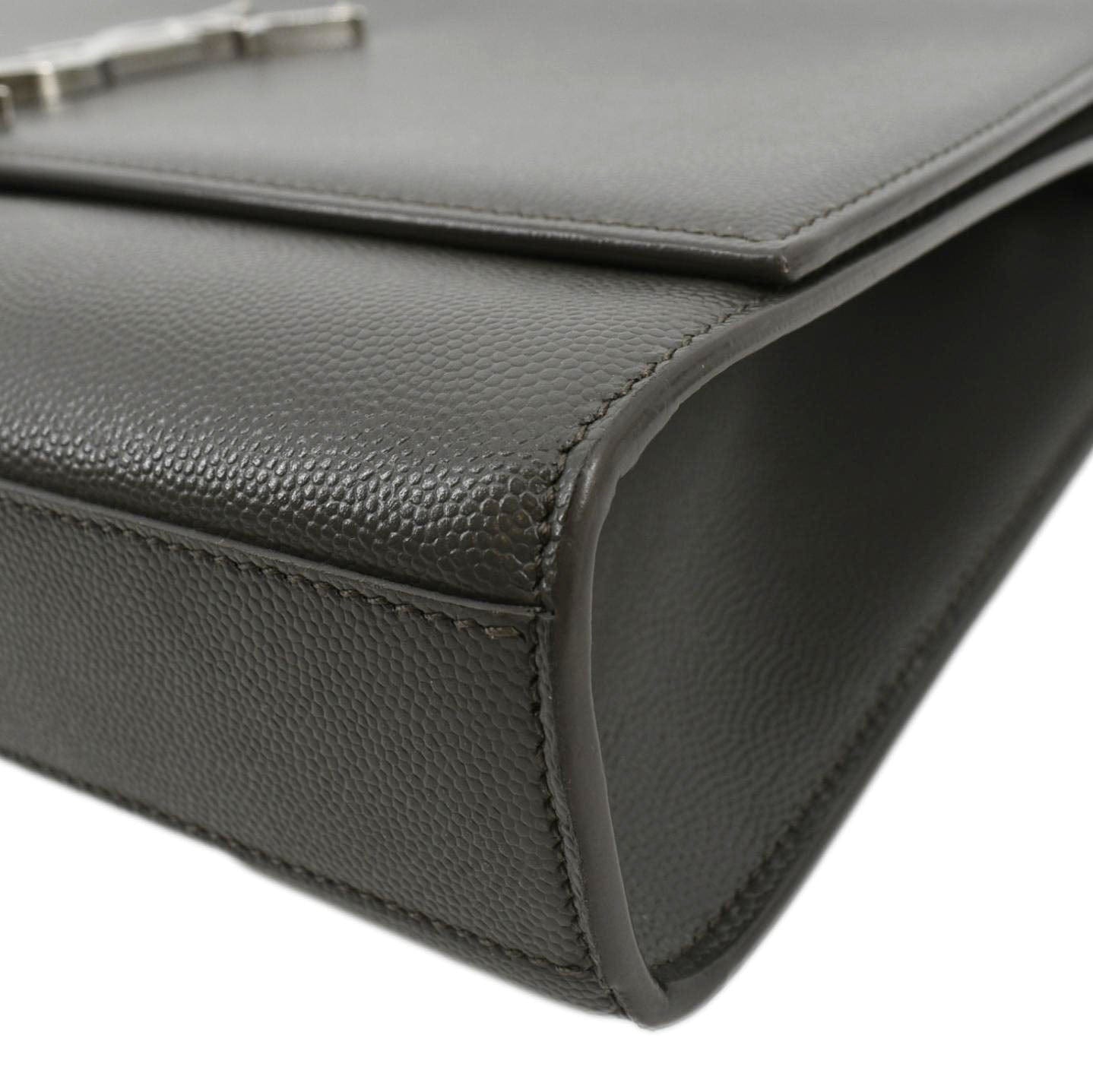 YVES SAINT LAURENT Kate Leather Shoulder Bag Gray