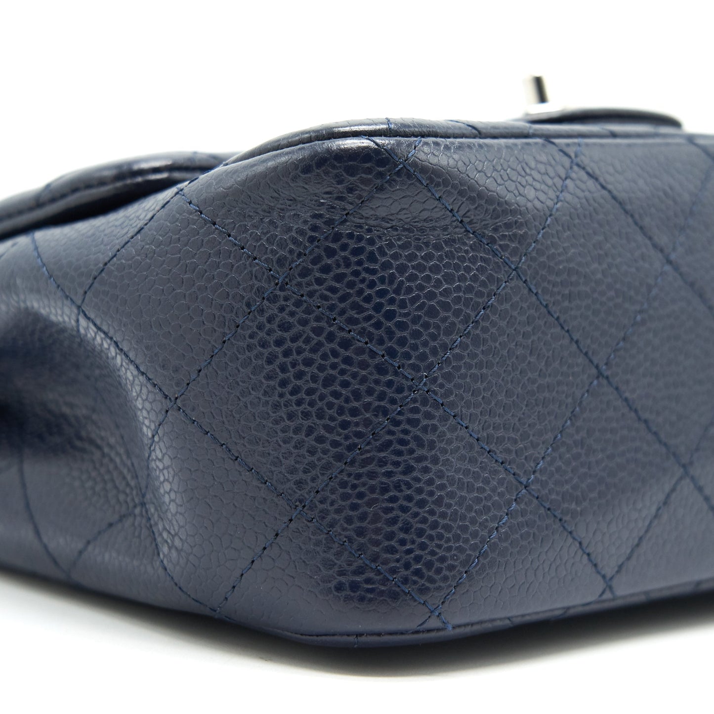 Chanel Mini Square Caviar Navy  serial 18
