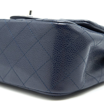 Chanel Mini Square Caviar Navy  serial 18