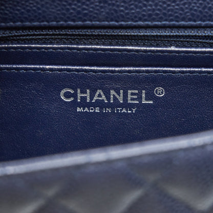 Chanel Mini Square Caviar Navy  serial 18