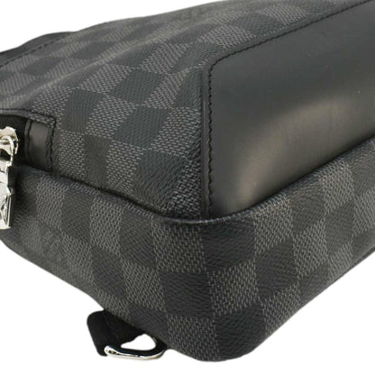 LOUIS VUITTON Avenue Sling Damier Graphite Backpack Bag Black