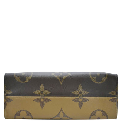 LOUIS VUITTON Onthego GM Giant Monogram Reverse Canvas Tote Bag Brown