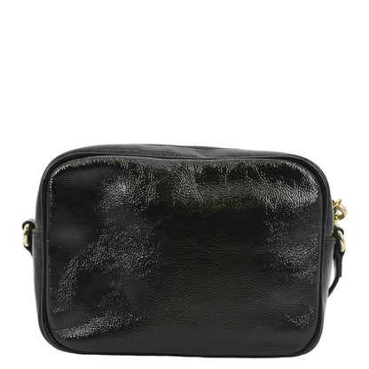 GUCCI Soho Disco Patent Leather Crossbody Bag Black 308364
