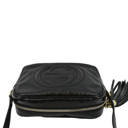 GUCCI Soho Disco Patent Leather Crossbody Bag Black 308364