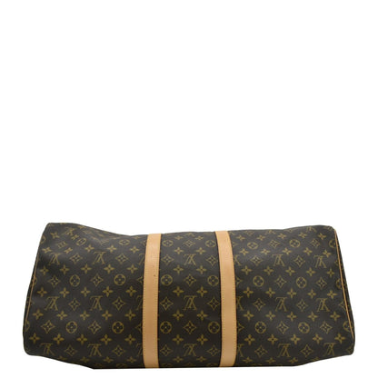 LOUIS VUITTON Keepall 55  Monogram Canvas Travel Bag Brown